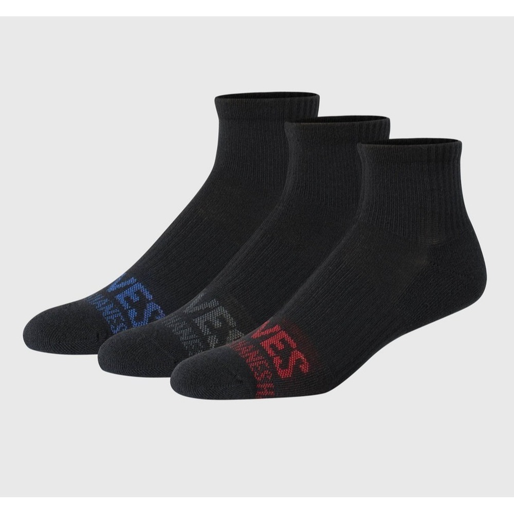 Hanes Premium Men's breathable mesh Ankle Socks 3pk - Black 6-12